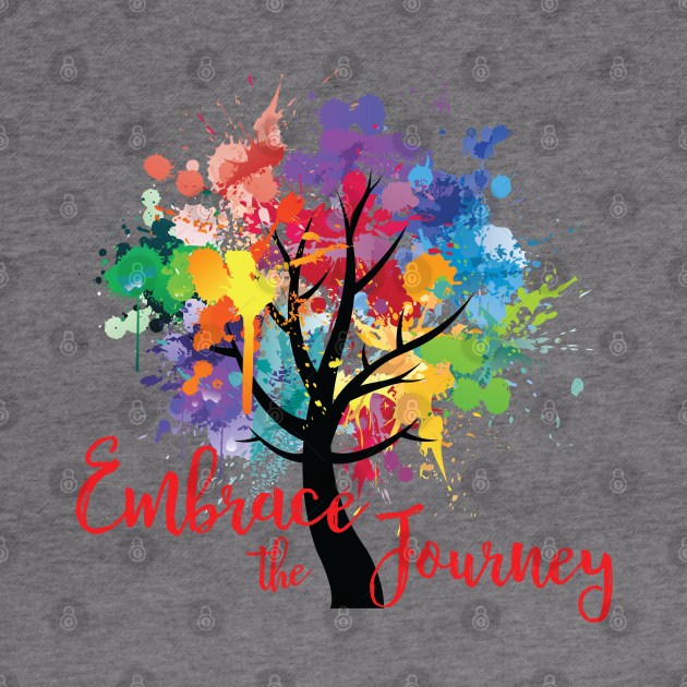 EMBRACE THE JOURNEY Paint Splash Watercolor Tree of Life Yoga Inspired by YogaStatement